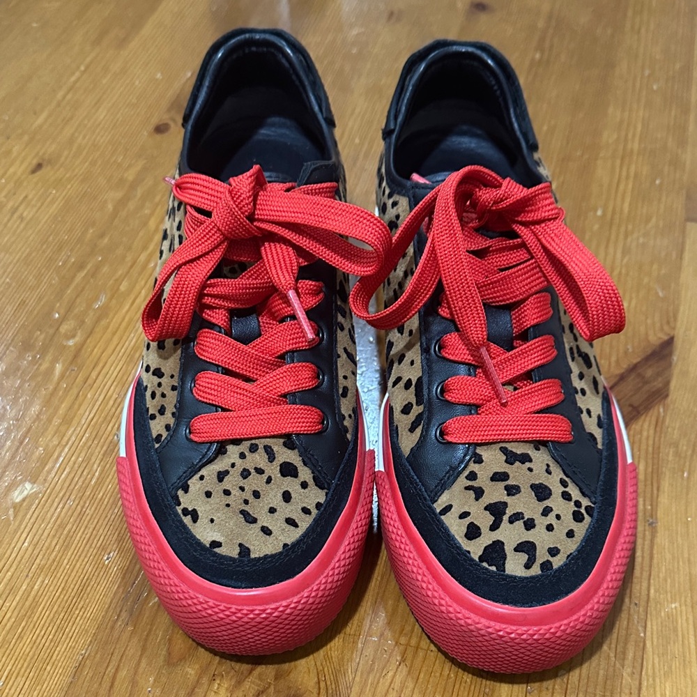 Rag & Bone Army Cheetah  print  Low top Leather  women’s Size 36.5